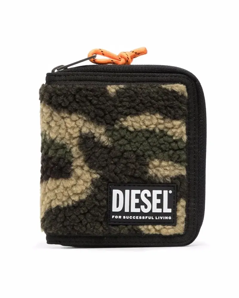 Diesel Portemonnaie aus Faux Shearling - Grün Grün
