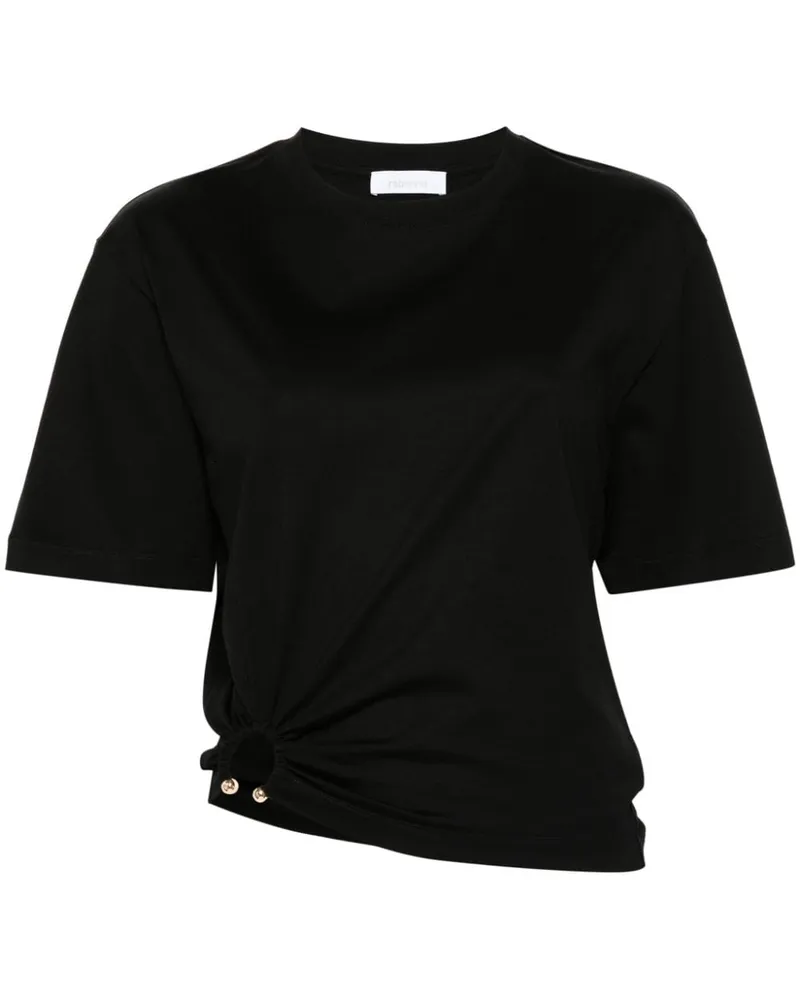 Paco Rabanne Jersey-T-Shirt mit ikonischem Piercing - Schwarz Schwarz