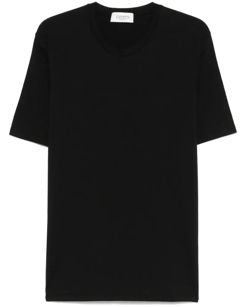 Laneus T-Shirt mit rundem Ausschnitt - Schwarz Schwarz