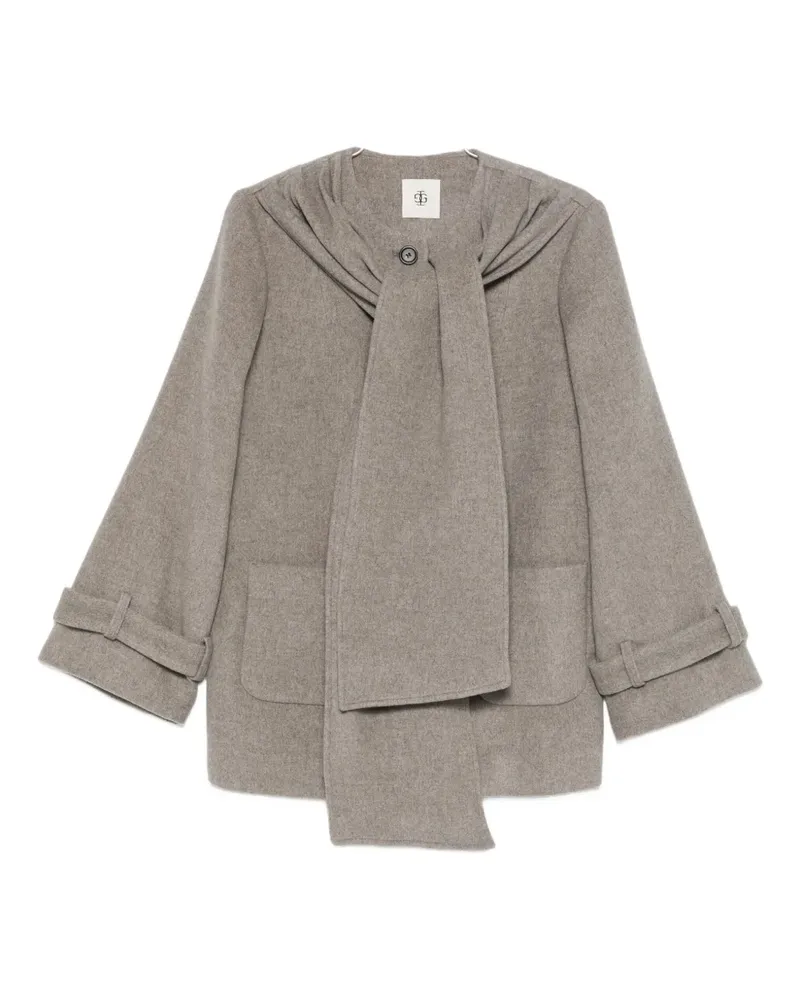 The Garment scarf-detail coat - Nude Nude