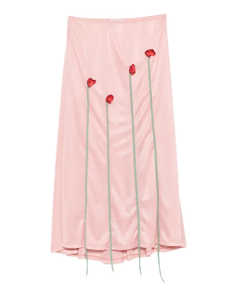 Moschino floral-appliqué midi skirt - Rosa Rosa