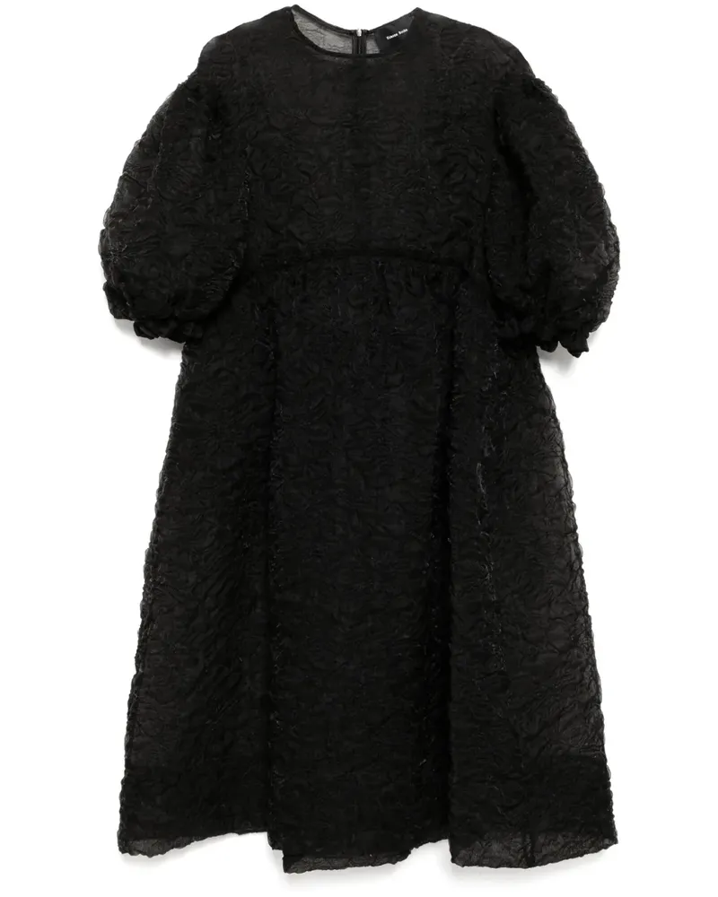 Simone Rocha Gesmoktes Kleid mit Rüschen - Schwarz Schwarz