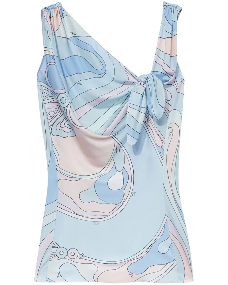 Emilio Pucci Oberteil mit Orchideen-Print - Blau Blau