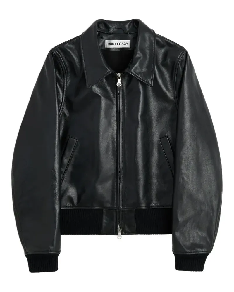 Our Legacy Radar bomber leather jacket - Schwarz Schwarz