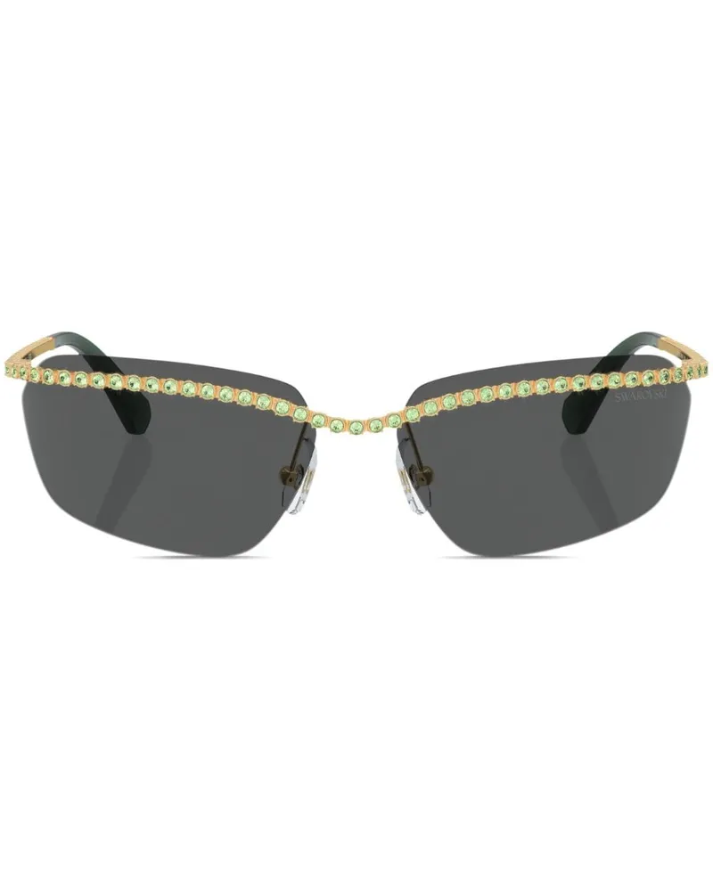 Swarovski Sonnenbrille mit Kristallen Gold