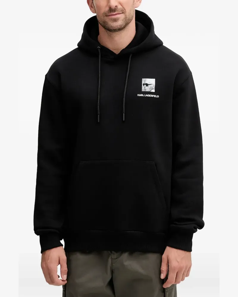 Karl Lagerfeld Hoodie mit grafischem Print - Schwarz Schwarz