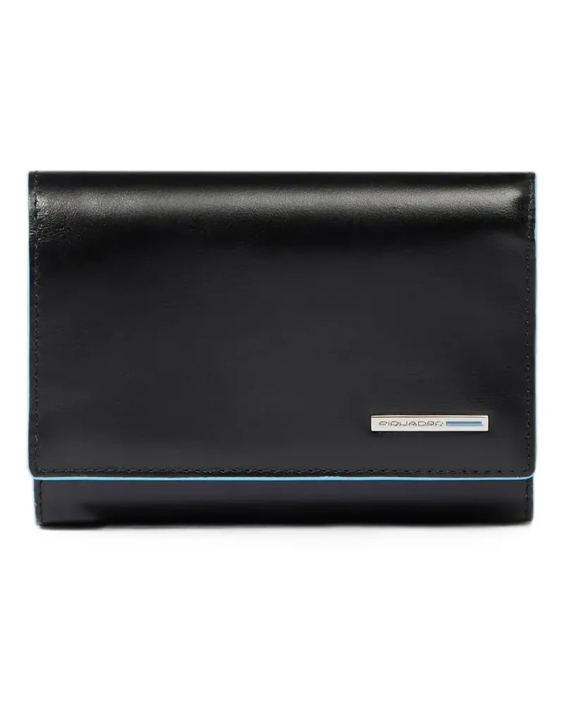 Piquadro Portemonnaie mit Logo-Schild - Schwarz Schwarz