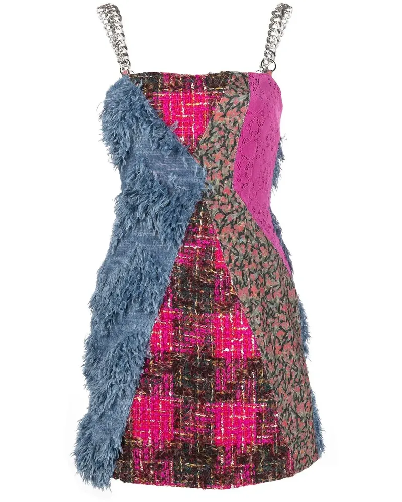 Andersson Bell Minikleid im Patchwork-Look - Rosa Rosa