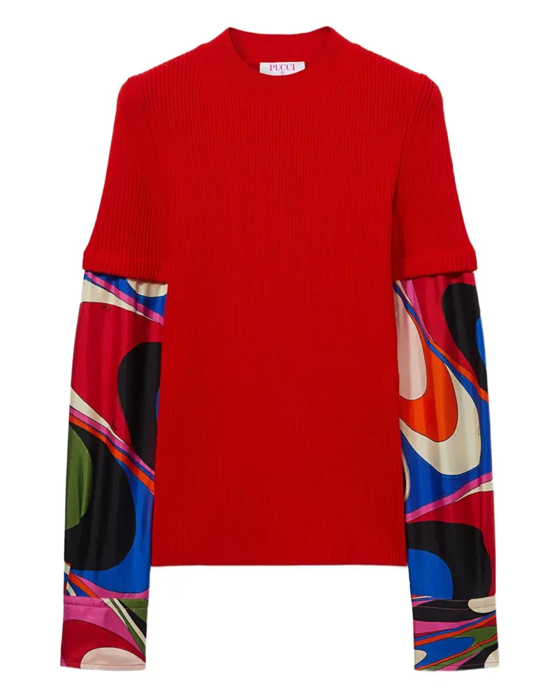 Emilio Pucci Geripptes Oberteil mit Onde-Print - Rot Rot