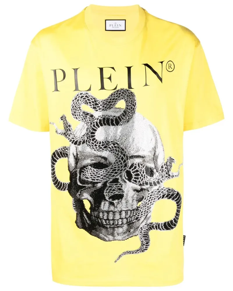 Philipp Plein T-Shirt mit Schlangen-Print - Gelb Gelb