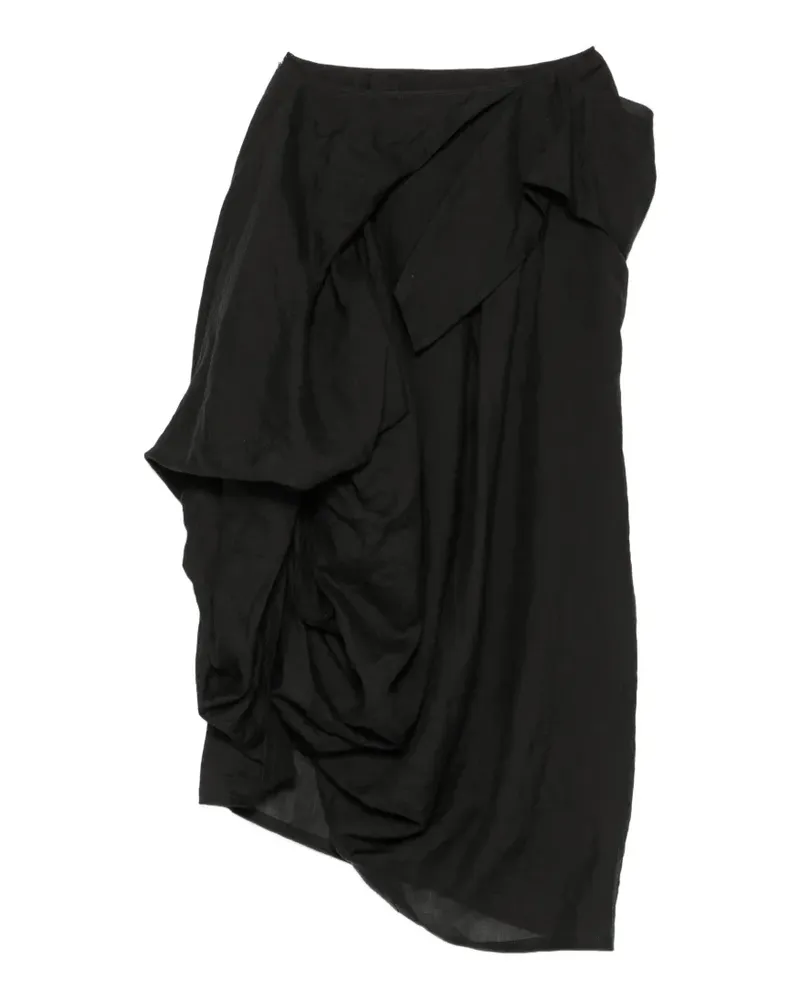 Yohji Yamamoto asymmetric draped skirt - Schwarz Schwarz