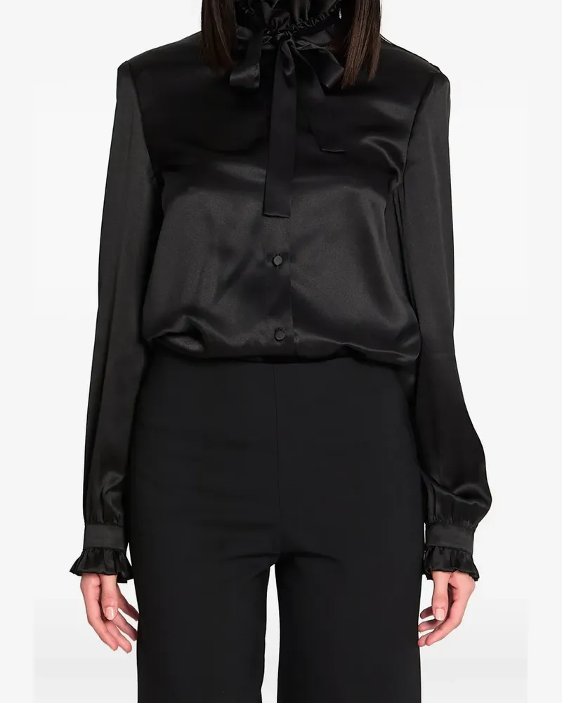 Gucci ruffled bow silk shirt - Schwarz Schwarz
