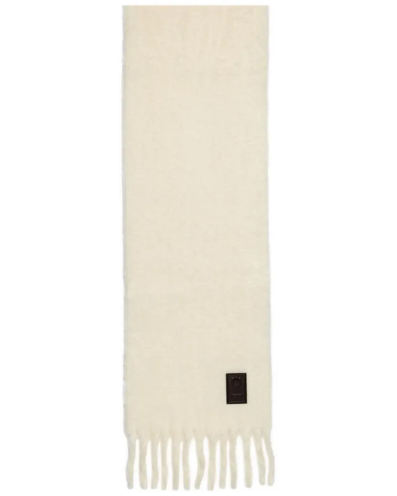 Ferragamo Schal mit Logo-Patch - Weiß Weiß