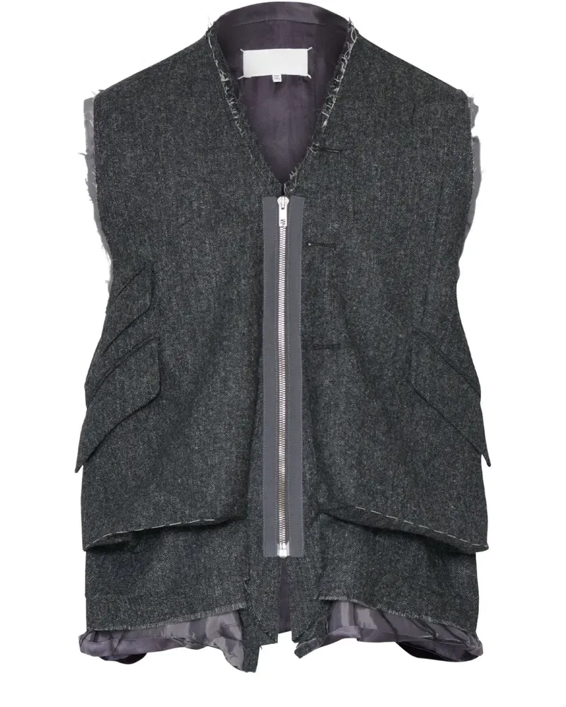 Maison Margiela Weste mit ausgefransten Taschen - Grau Grau