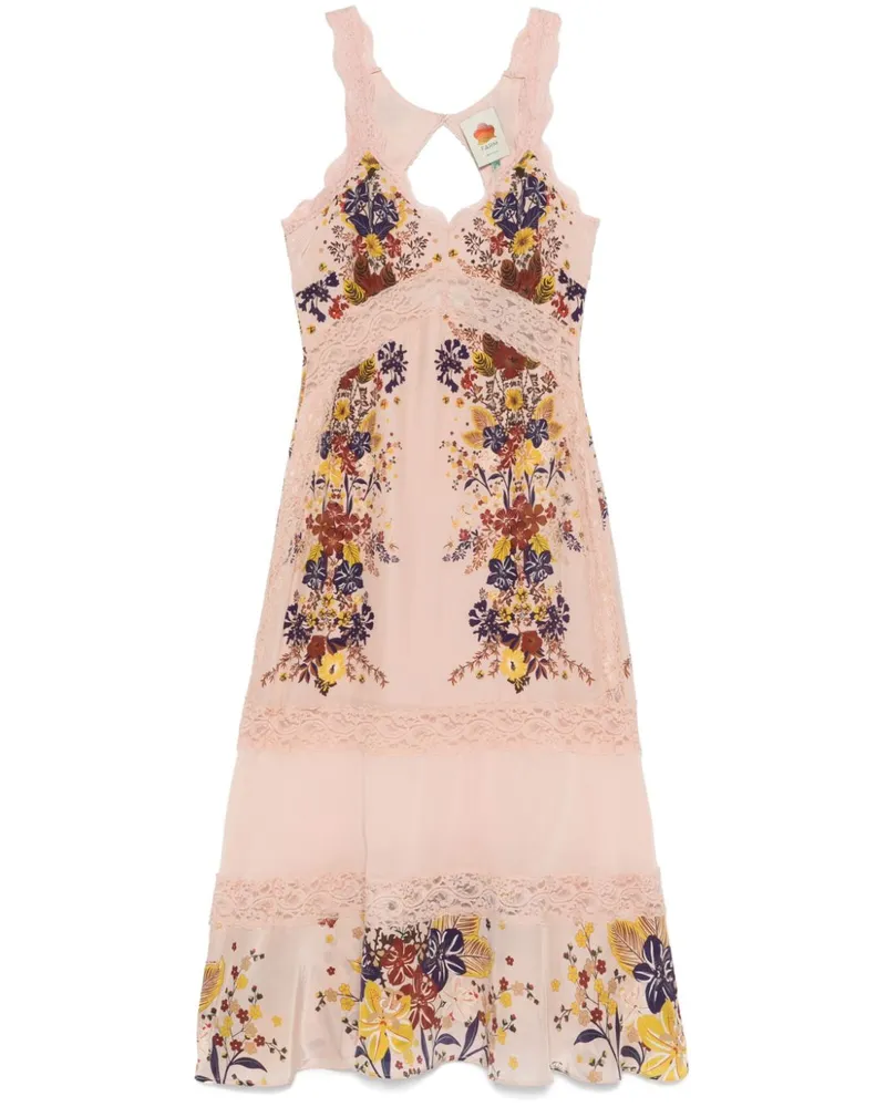 FARM Rio Beauty Bouquet Midikleid - Rosa Rosa