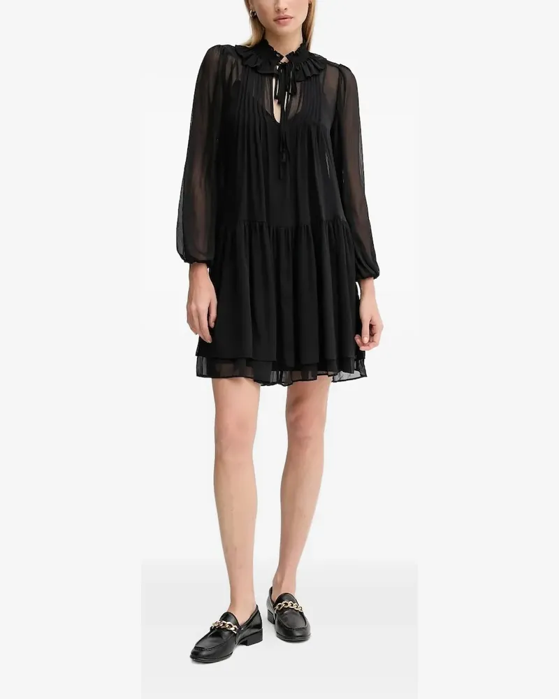 DKNY Gerüschtes Kleid mit Falten - Schwarz Schwarz