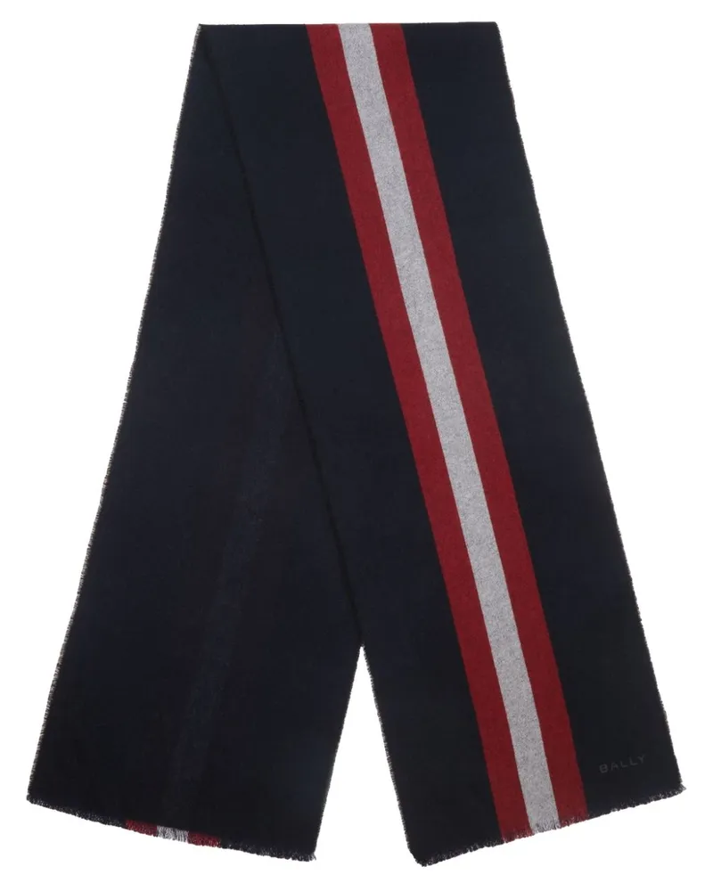 Bally Gestreifter Schal - Blau Blau