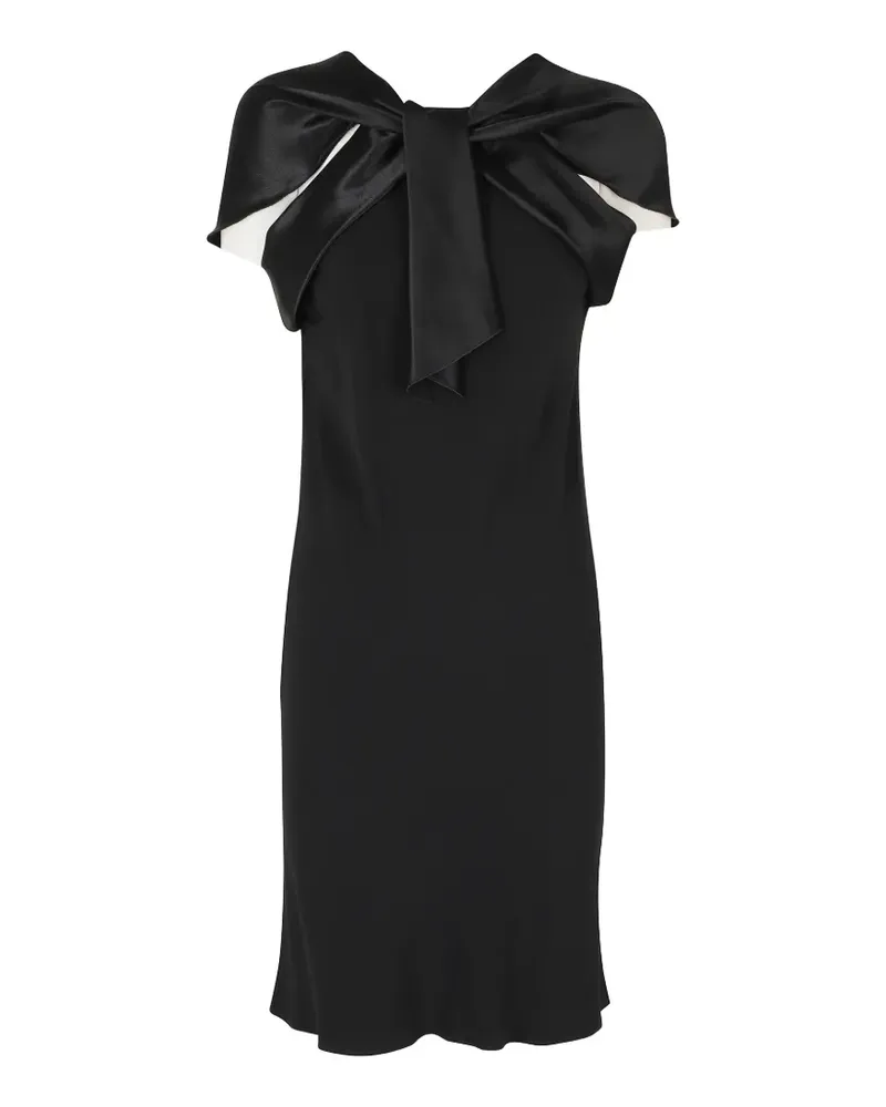 Alberta Ferretti Midikleid aus Seidensatin mit Schleifendetail - Schwarz Schwarz