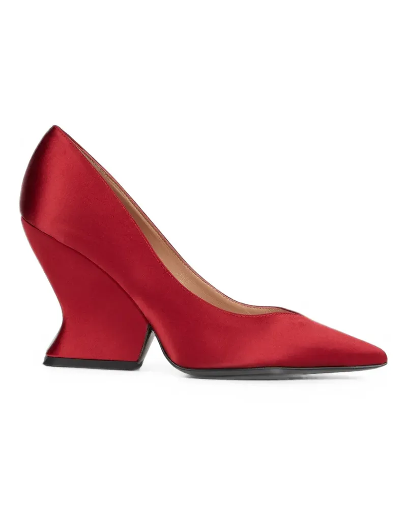 Alberta Ferretti Satin-Pumps mit spitzer Kappe - Rot Rot