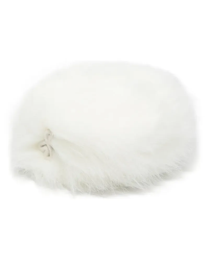 RUSLAN BAGINSKIY Pillbox-Hut aus Faux Fur - Weiß Weiß