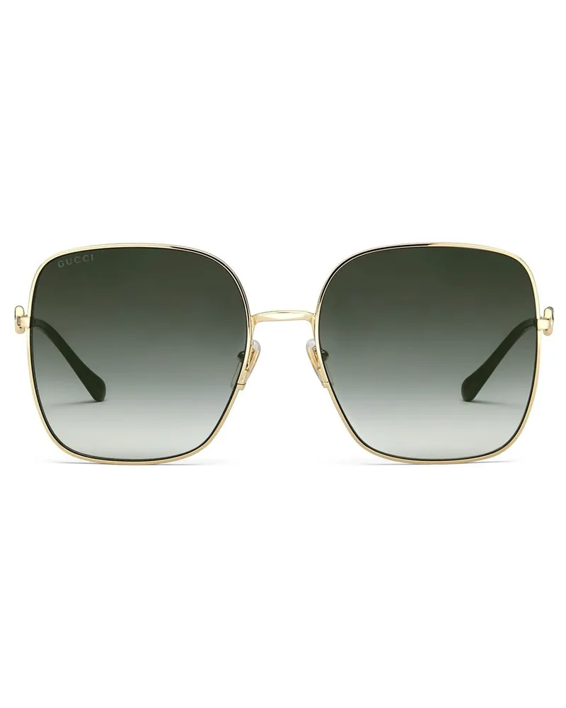 Gucci Eckige Sonnenbrille mit Horsebit - Gold Gold