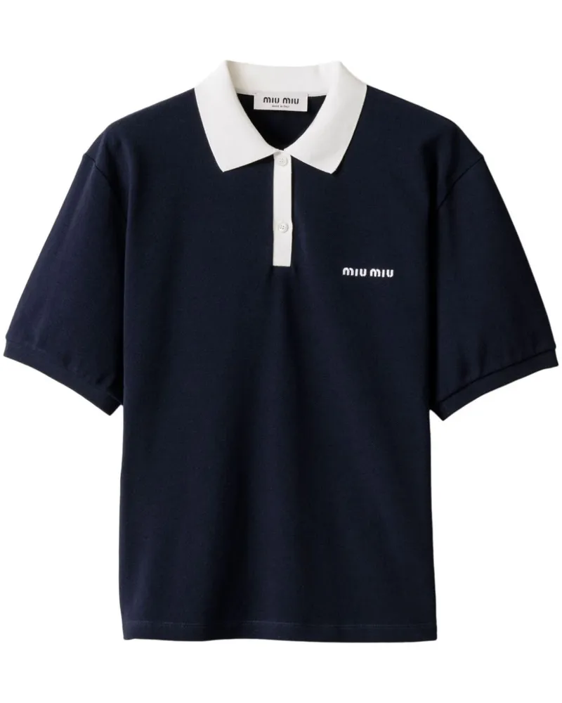 Miu Miu Klassisches Poloshirt - Blau Blau