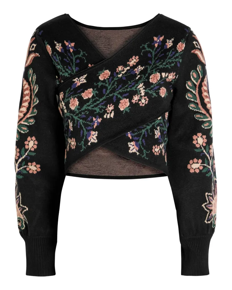 FARM Rio Marvelous Garden floral-jacquard sweater - Schwarz Schwarz