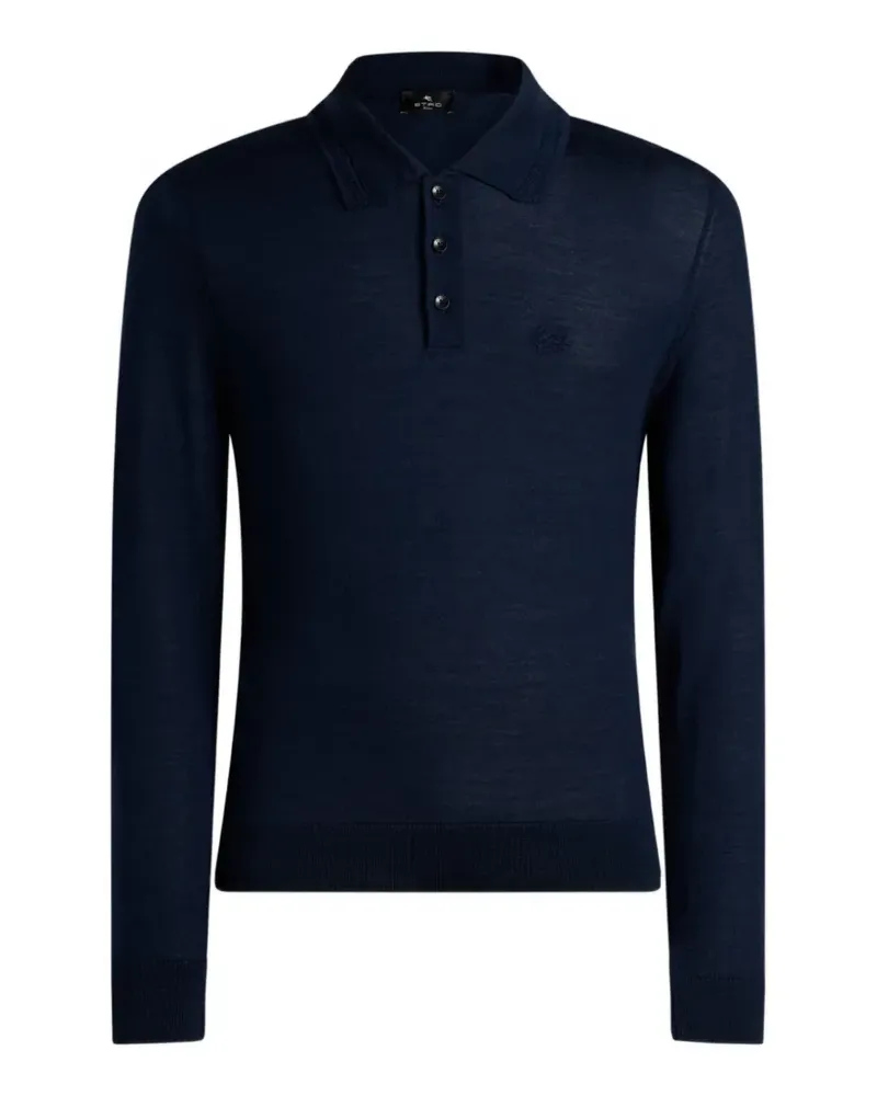 Etro polo-style wool and silk sweater - Blau Blau