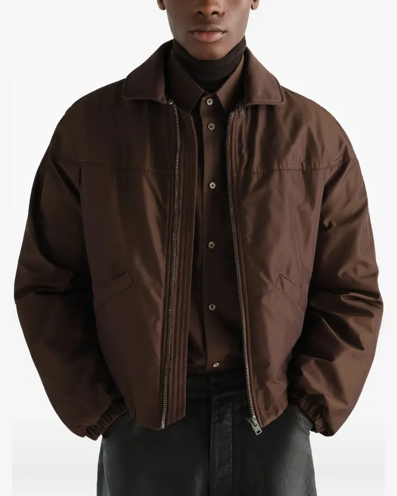 Christophe Lemaire Gesteppter Blouson aus wasserabweisendem Canvas - Braun Braun