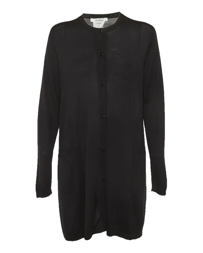 Max Mara button-down knitted long wool cardigan - Schwarz Schwarz
