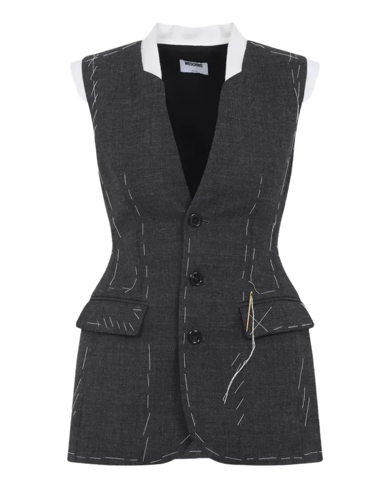Moschino Weste mit Ziernähten - Grau Grau