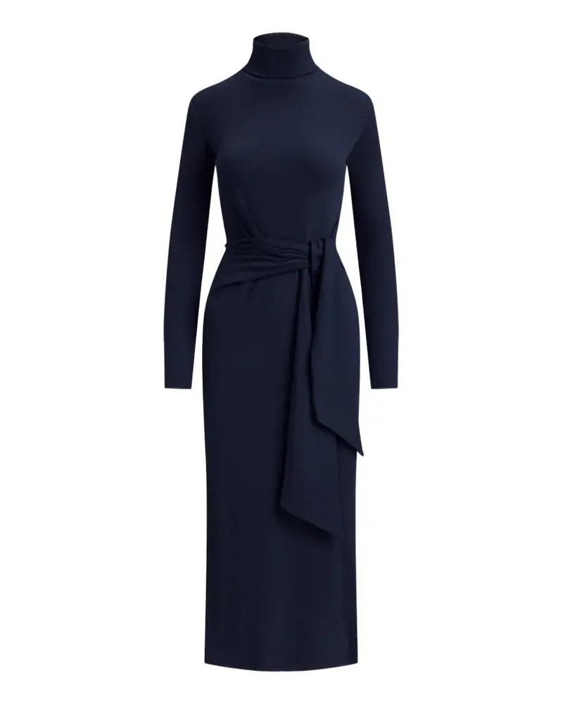 Ralph Lauren Rollkragen-Midikleid mit Schnürung - Blau Blau