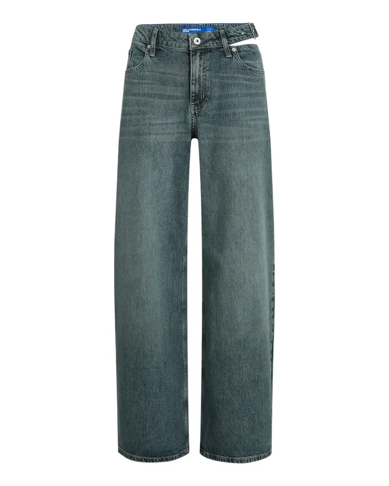 Karl Lagerfeld buckle cut-out jeans - Blau Blau