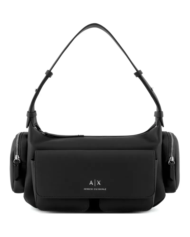 Armani Exchange Schultertasche mit Logo-Print - Schwarz Schwarz