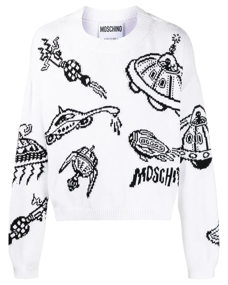 Moschino Pullover mit Print - Weiß Weiß