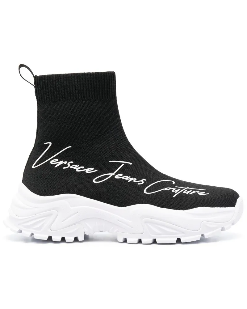 Versace Jeans High-Top-Sneakers mit Logo - Schwarz Schwarz