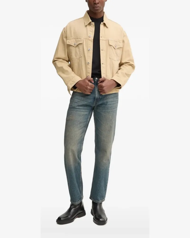 HUGO BOSS Jeansjacke mit Logo-Patch - Nude Nude
