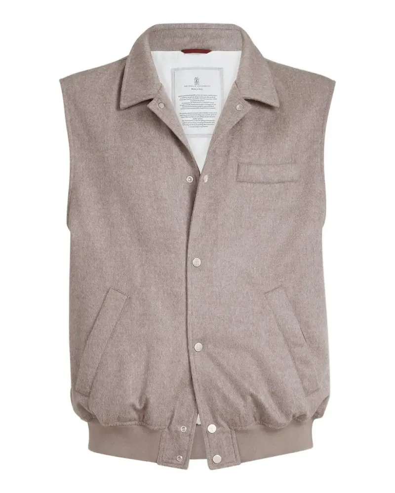 Brunello Cucinelli Wattierte Flanellweste - Nude Nude