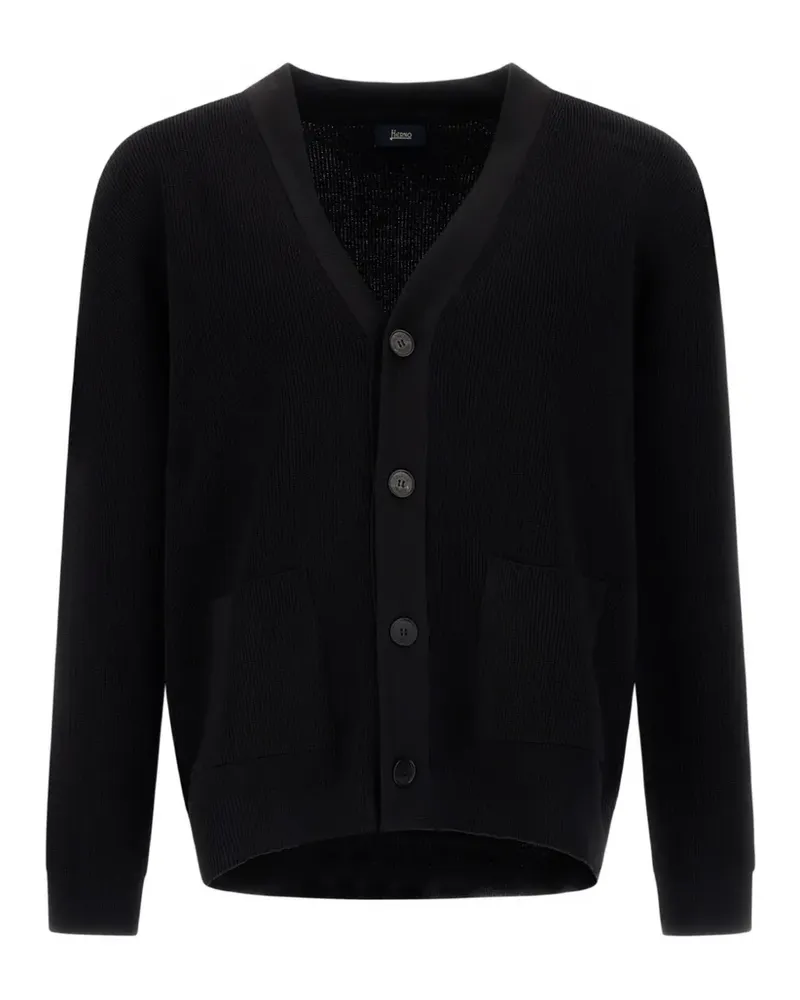 Herno Cardigan mit V-Ausschnitt - Schwarz Schwarz