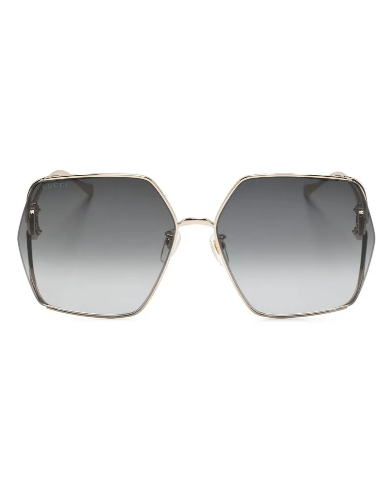 Gucci Eckige Sonnenbrille im Oversized-Look - Gold Gold
