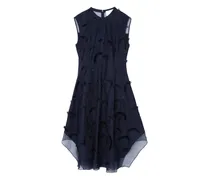 Kleid mit Blumenstickerei - Blau