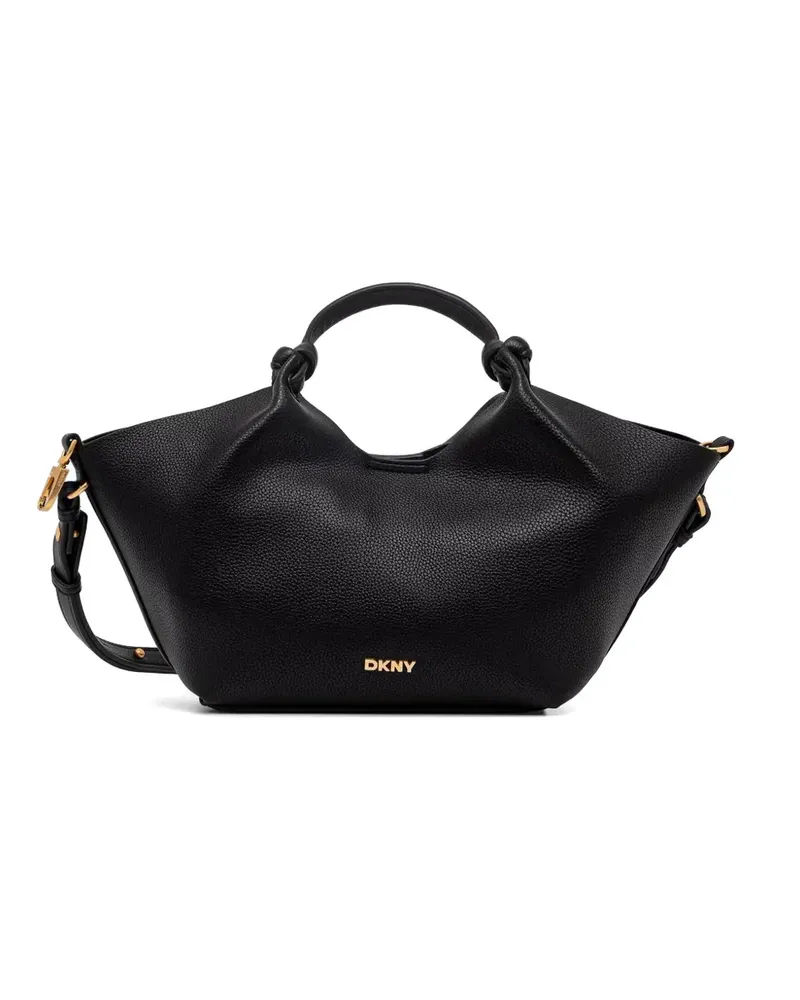 DKNY Paula knotted pebbled-leather tote bag - Schwarz Schwarz