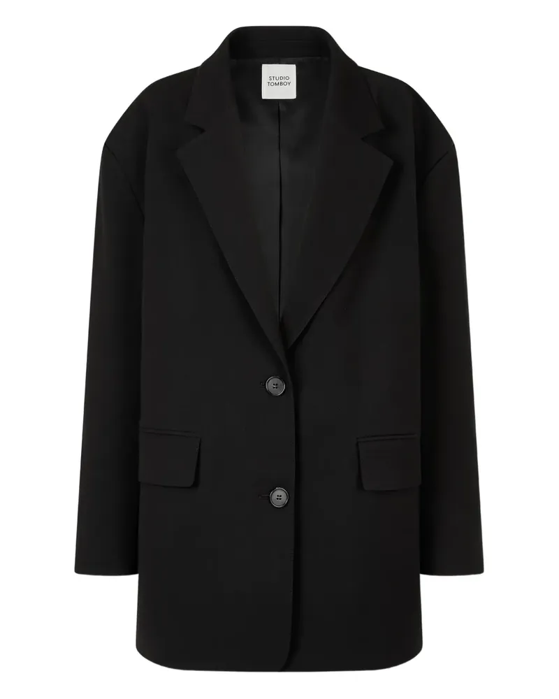 STUDIO TOMBOY Einreihige Oversized-Jacke - Schwarz Schwarz