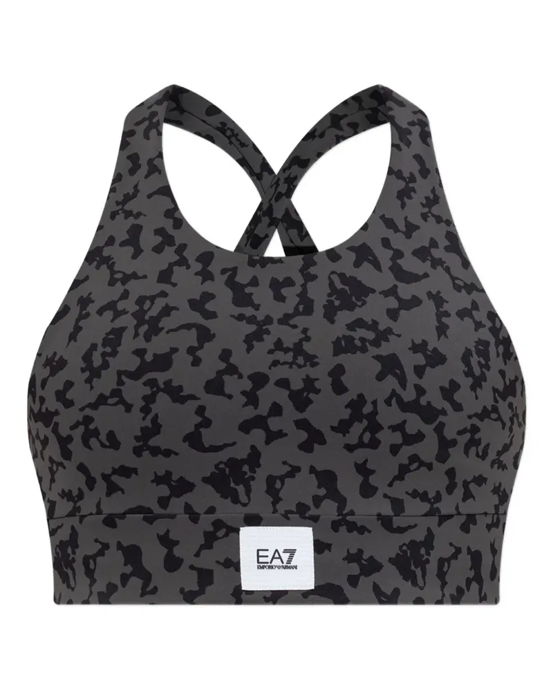 EA7 Top mit Leoparden-Print - Grau Grau