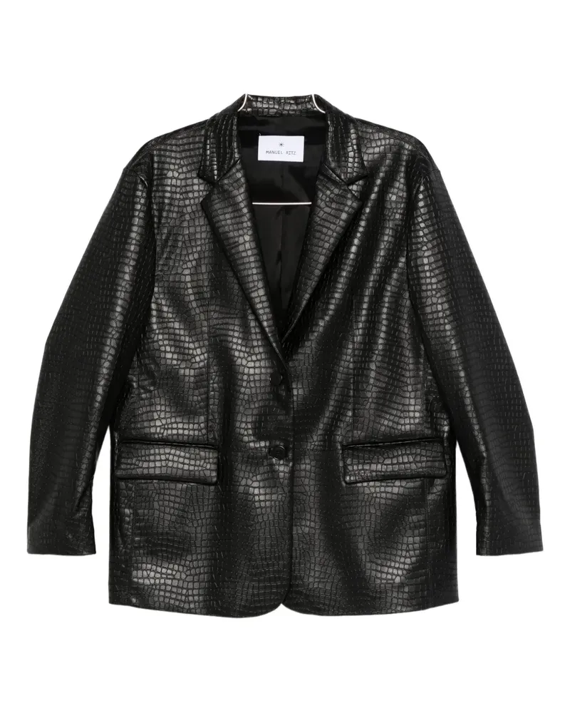 Manuel Ritz faux-leather blazer - Schwarz Schwarz