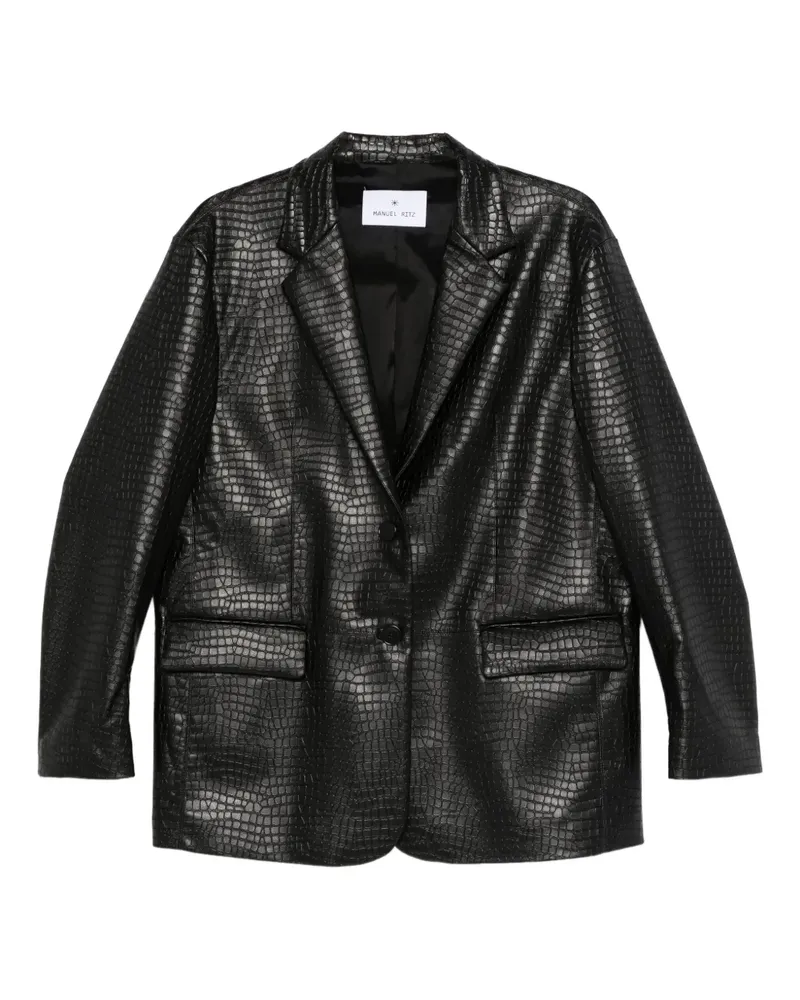 Manuel Ritz Blazer aus Kunstleder - Schwarz Schwarz
