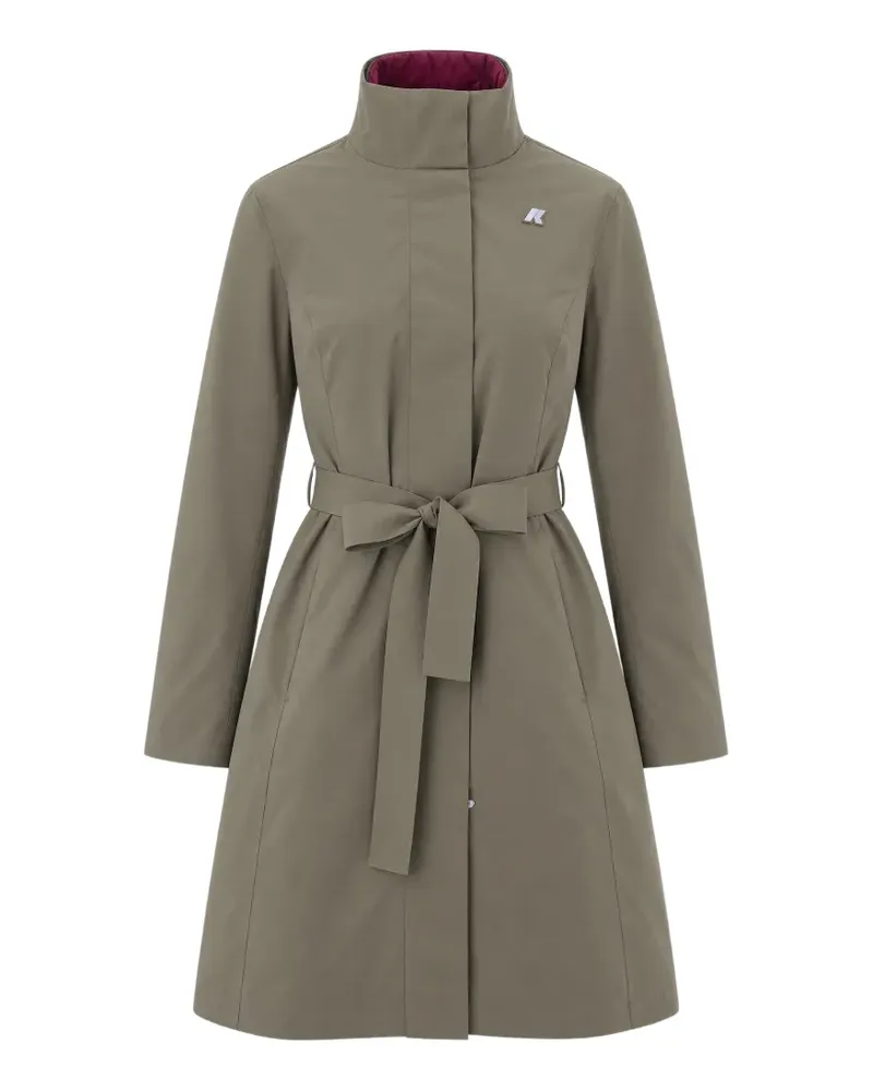 K-Way reversible belted trench coat - Grün Grün