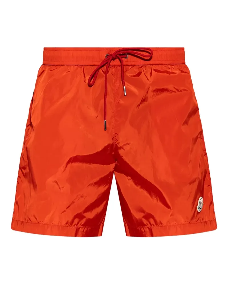 Moncler Badeshorts mit Logo-Patch - Rot Rot