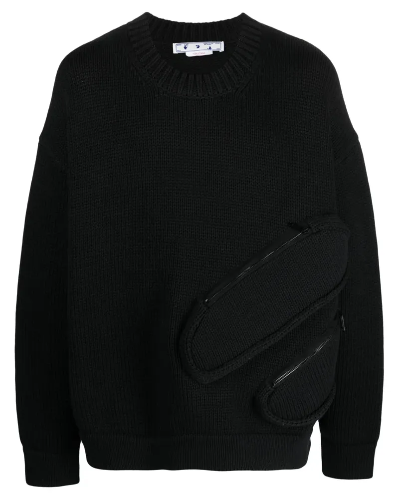 OFF-WHITE Sweatshirt mit Reißverschlussfächern - Schwarz Schwarz