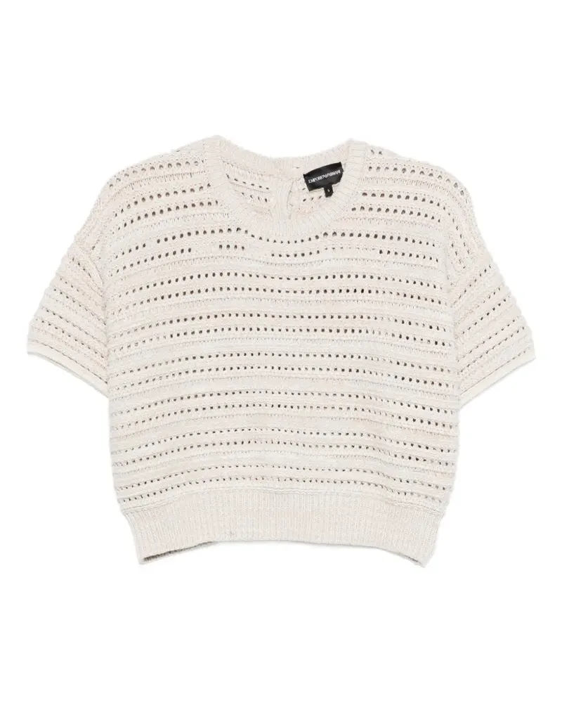 Emporio Armani open-work buttoned sweater - Nude Nude